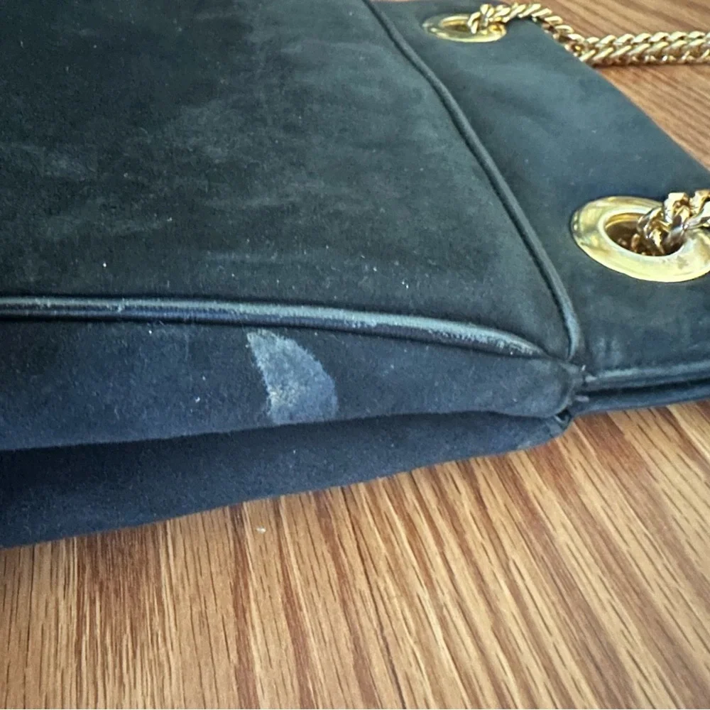 Frenchy of California Vintage Suede Gold Chain Bag